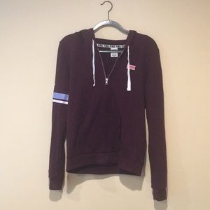 Burgundy 3/4 Zip Hoodie